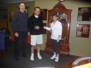 Group A winner - Alison Dugdale, with Robert Lagerberg & Greg Reid
